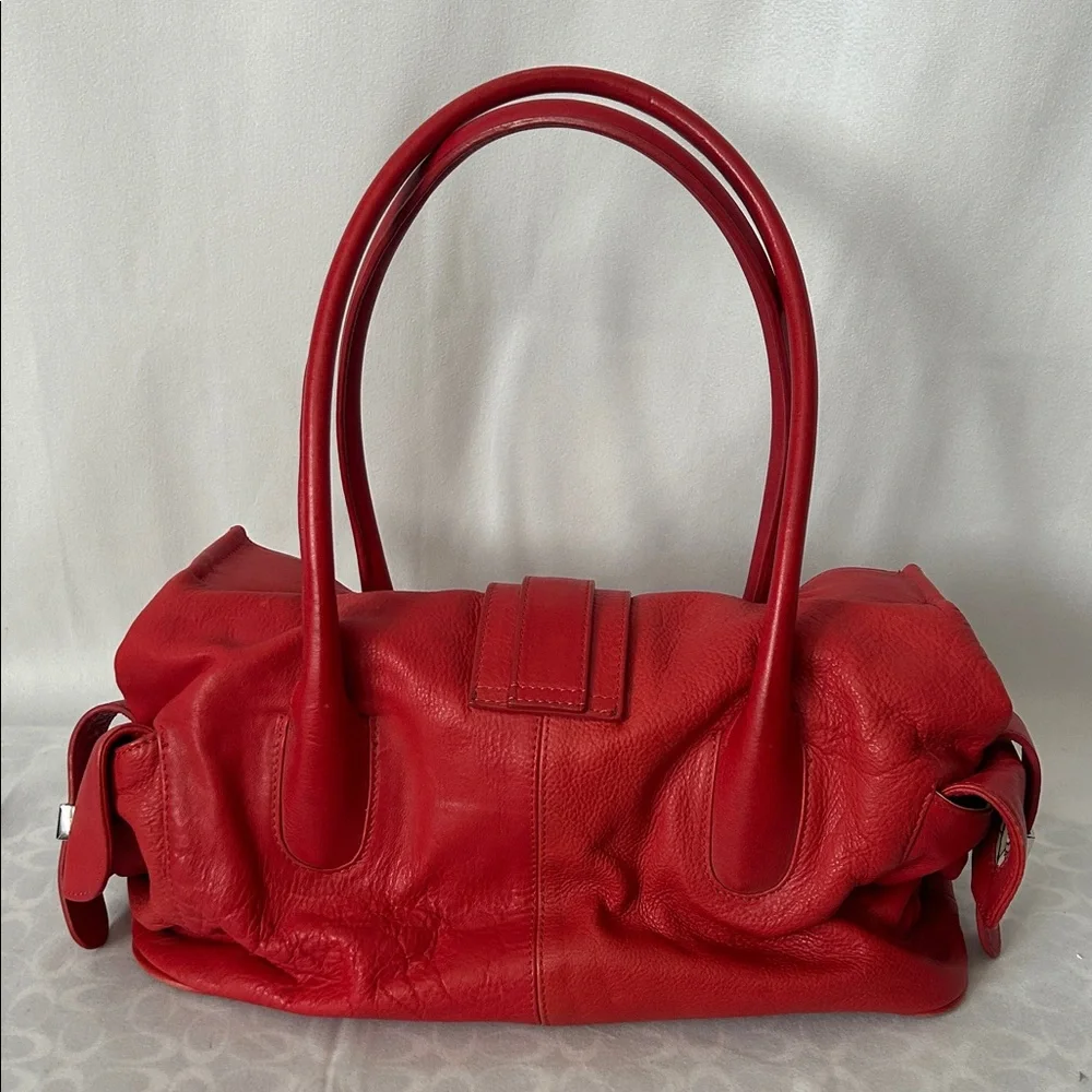 Barr + Barr Luxurious Red Leather Double Handle Travel Tote Bag Purse 🌺🌺 - Picture 2 of 11
